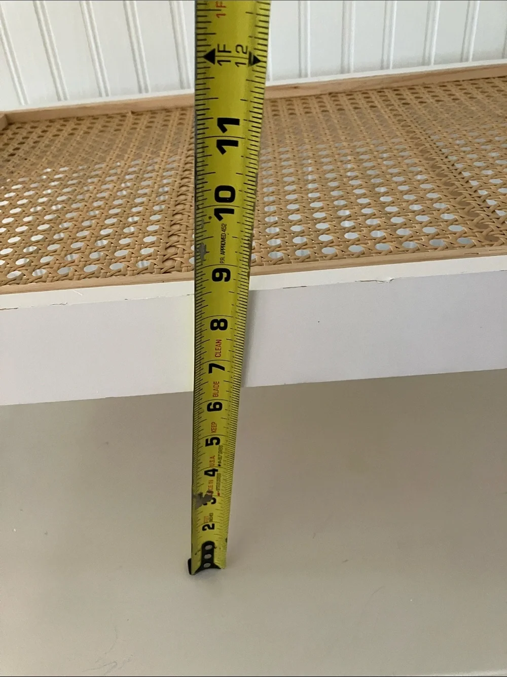 White and Natural Cane Serving Tray - Brand Unspecified
